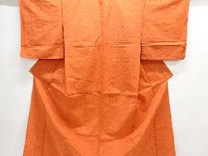 大正ロマン　乱れ格子模様織り出し単衣着物